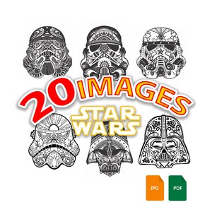 Star Wars Mandala helmet Printable Coloring Page. 20 Coloring ...