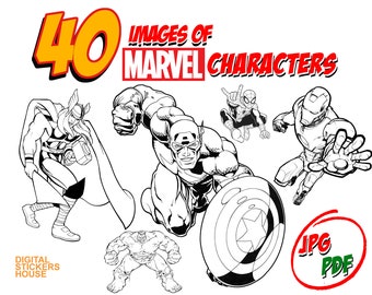 Download Marvel Coloring Book Etsy