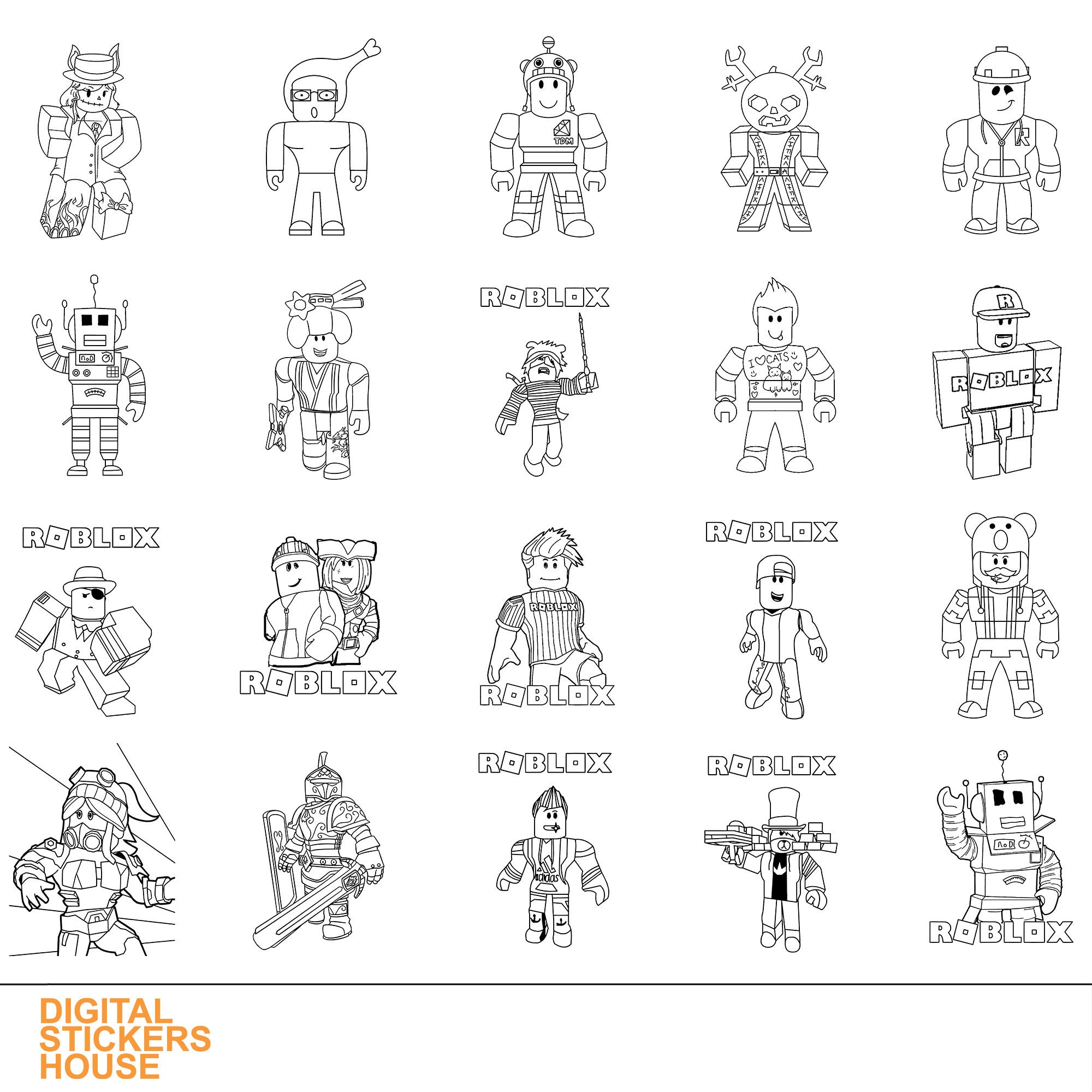 Roblox Printable Coloring Page. 20 Coloring Pages. PDF and | Etsy