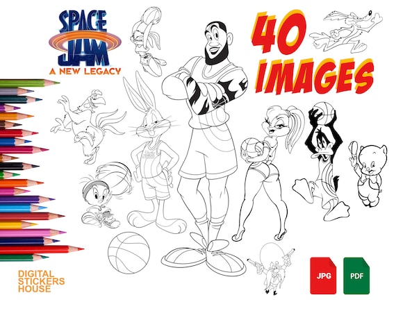 SPACE JAM 2 new legacy Printable Tune Squad Coloring Page. 40 | Etsy