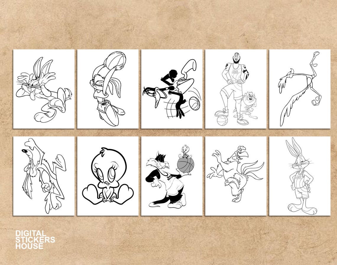 SPACE JAM 2 new legacy Printable Tune Squad Coloring Page. 40 | Etsy