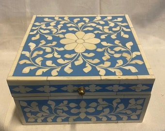 Multi Purpose Box Handmade Bone Inlay Jewelry Box Gift Box Decorative Box