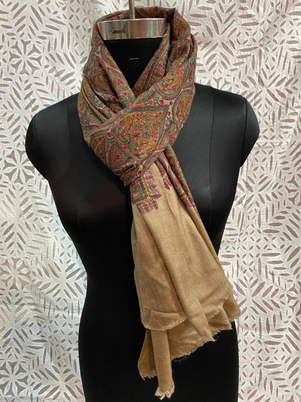 100 Cashmere Shawl Cashmere Scarf Cashmere Embroidered Etsy