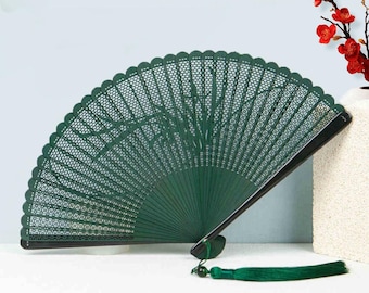 Bamboo Folding Fan, Elegant Hand Held Fan, Handmade Portable Party Fans, Beach Wedding Favor, Hanfu Accessories, Minimalism Dance Fan, Gift