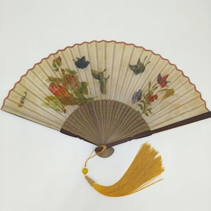 Cute Cat Handheld Fan, Antiquity Fabric Hand Fan, Classical Folding Fan ...
