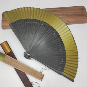 Bamboo Ribs Fan, Rustic Silk Fabric Folding Hand Fan, Summer Party Favors Handheld Fan, Antiquity Wooden Hand Held Fan, Bulk Wedding Fans