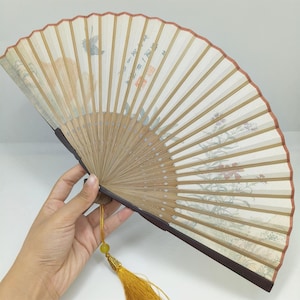 Cute Cat Handheld Fan, Antiquity Fabric Hand Fan, Classical Folding Fan ...