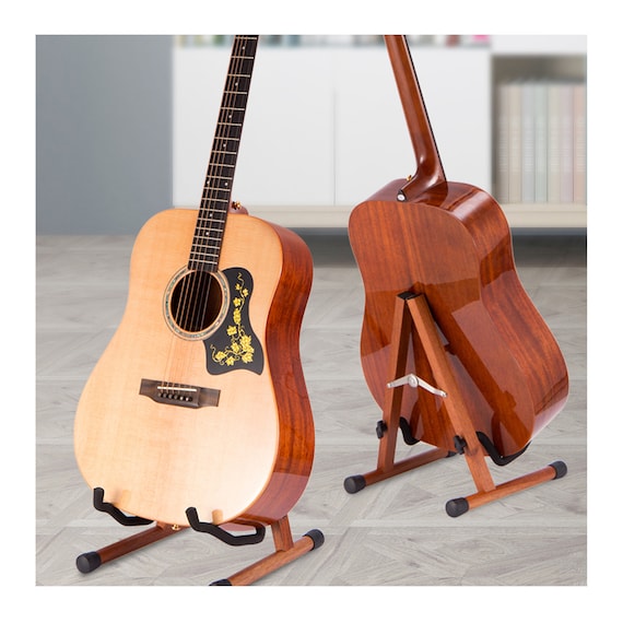 Support de guitare en bois, support de guitare en bois au sol