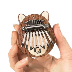 Mini Kalimba 8 Keys Thumb Piano Great Sound Finger Toy Wooden Instrument  Necklace Keyboard Training Gift Decoration Musical I9E1