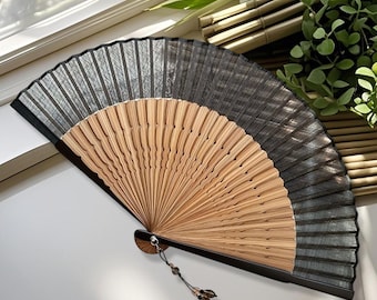 Minimalist Folding Fan, Vintage Handheld Fan, Minimal Wooden Fan, Cottagecore Faiiry Garden Wood Fan, Bulk Wedding Party Favor Guest Gifts