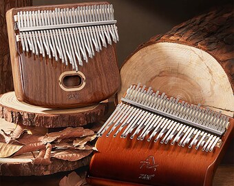  Seeds Kalimba Thumb Piano 41 Keys Chromatic C-Tuned Thumb  Piano Okoume Wood Flat Board Ultra-lightweight Portable Mbira Finger Piano