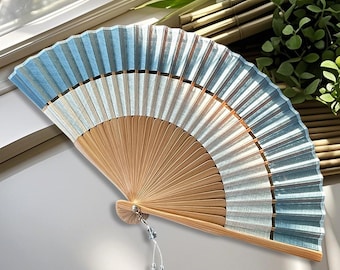 Boho-bruiloftwaaier, vintage bamboe-handventilator, opvouwbare waaier in effen kleur, gunst bruidsfeest, rustiek evenementaccessoire, elegante stoffen draagbare ventilator