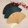 Plain Bamboo Folding Fans, Minimalist Hand Fan for Wedding, Pocket Fan for Eco Friendly Travel, Natural Accessory for Meditation Zen, Gift