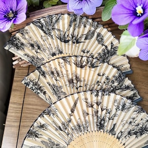 Mystery Hand Fan - Mysterious Garden, Random Pattern Folding Hand Fan, Elegant Surprise Fan, Portable Handheld Folding Fan,Wedding Aesthetic
