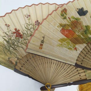 Cute Cat Handheld Fan, Antiquity Fabric Hand Fan, Classical Folding Fan ...
