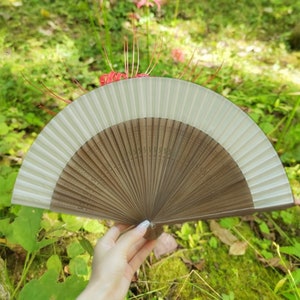 Ventaglio a mano minimalista, ventaglio pieghevole in tessuto rustico con stecche di bambù, ventaglio a mano per bomboniere, ventaglio a mano antico, ventagli estivi personalizzati all'ingrosso