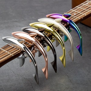 Folk Electric Guitar Capo Ukulele Capo, Shark Electric Wood Guitar Personality Guitar Capo, Personality Voice Guitar Capo image 1