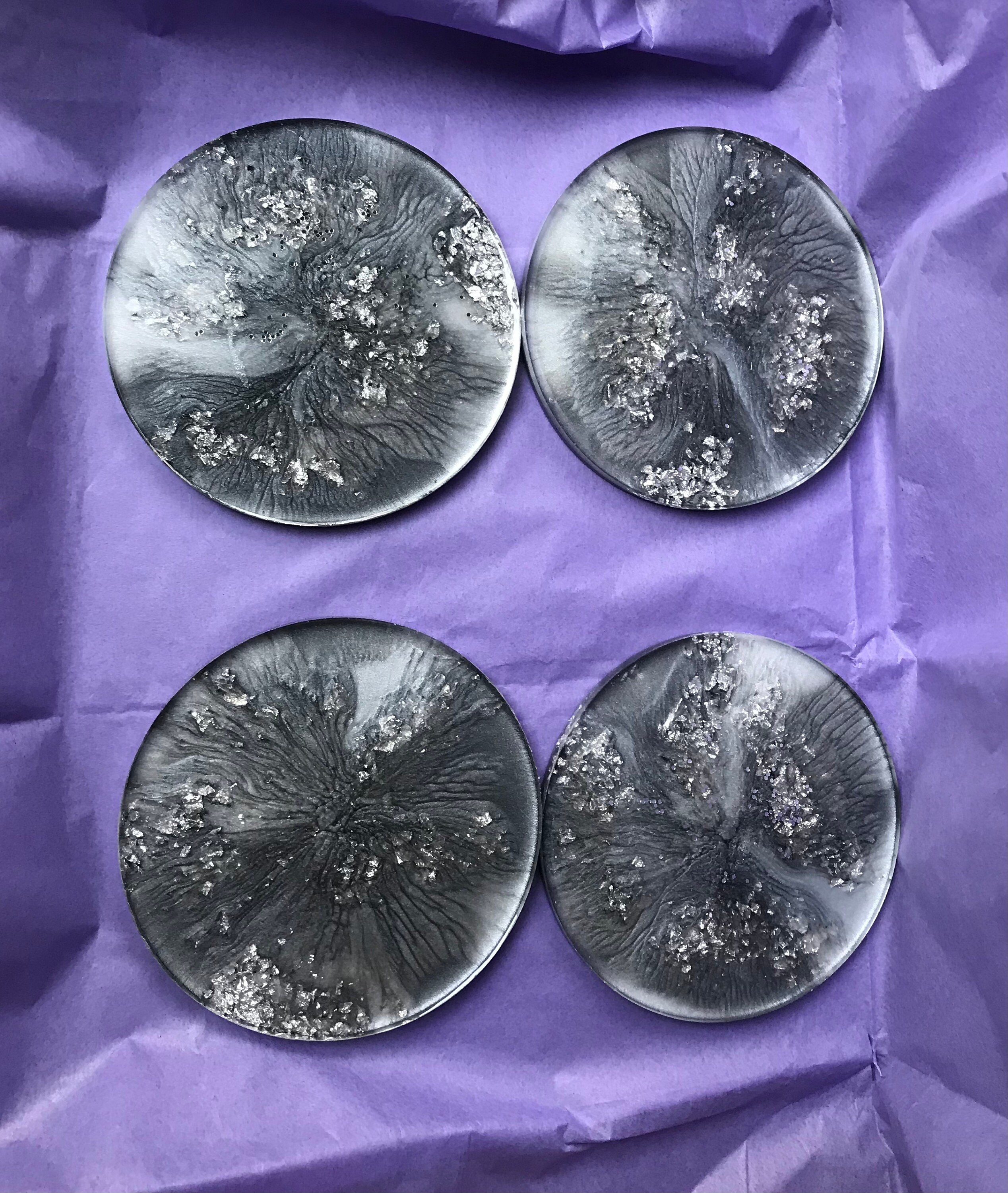 Set of 4 round resin coasters Etsy