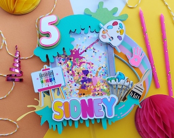 Art Paint Theme Cake Topper, Cake Topper, Art Birthday, Paint Birthday, Art Cake Topper, Paint Theme, Paint Theme Birthday, Art Theme.