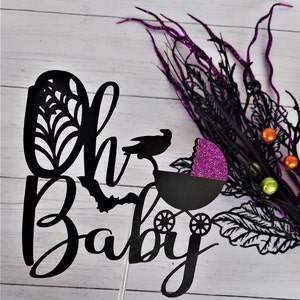Oh, nena, se está gestando un bebé, adorno para tarta de baby shower de Halloween, baby shower de Halloween,