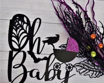Oh Baby, A Baby Is Brewing, Halloween Baby Shower Cake Topper, Halloween Baby Shower,