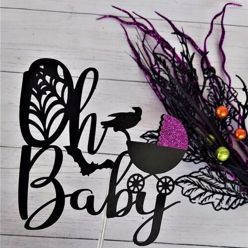 Un bébé va se préparer, décoration de gâteau pour baby shower d'Halloween, baby shower d'Halloween,