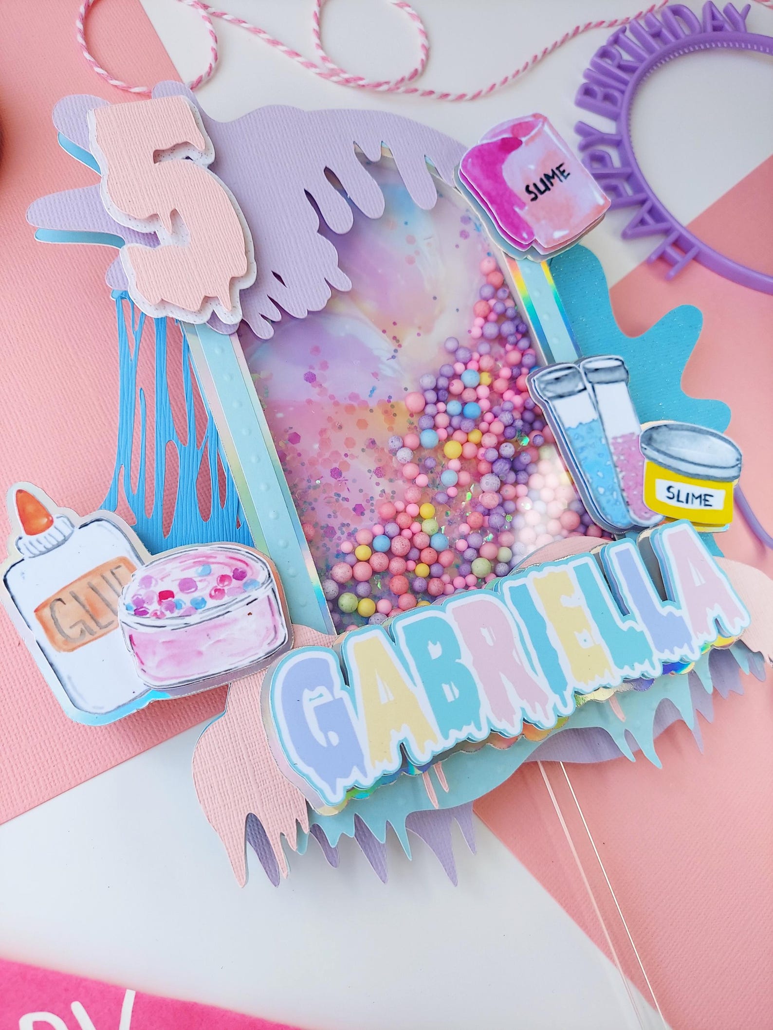 Topper Slime Slime Cake Topper, Slime Theme Cake Topper, Slime Birthday, Slime Cake ...