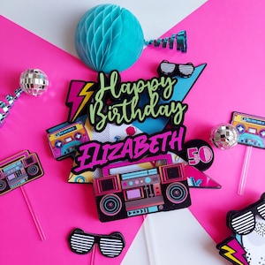 80s Cake Topper/ Retro Throwback / Hip hop Theme