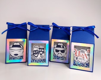 Cholo Mustache, Lowrider, Mi Vida Loca, Chola Mustache Oldies Shaker Milk Favor Boxes