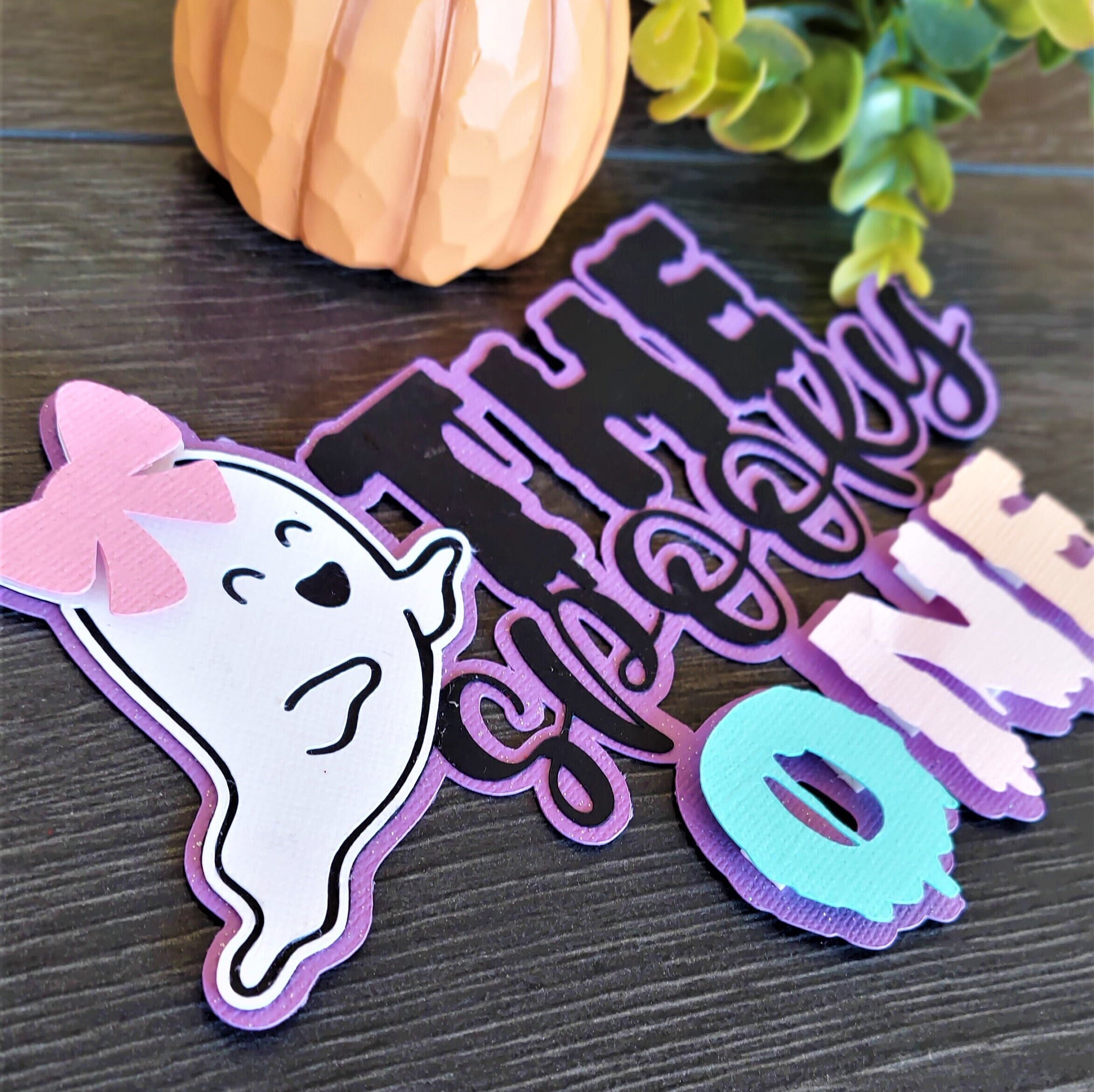 Spooky One Cake Topper For 1st Birthday - Halloween Party Decoration, Glittery First Birthday Sign - View #7