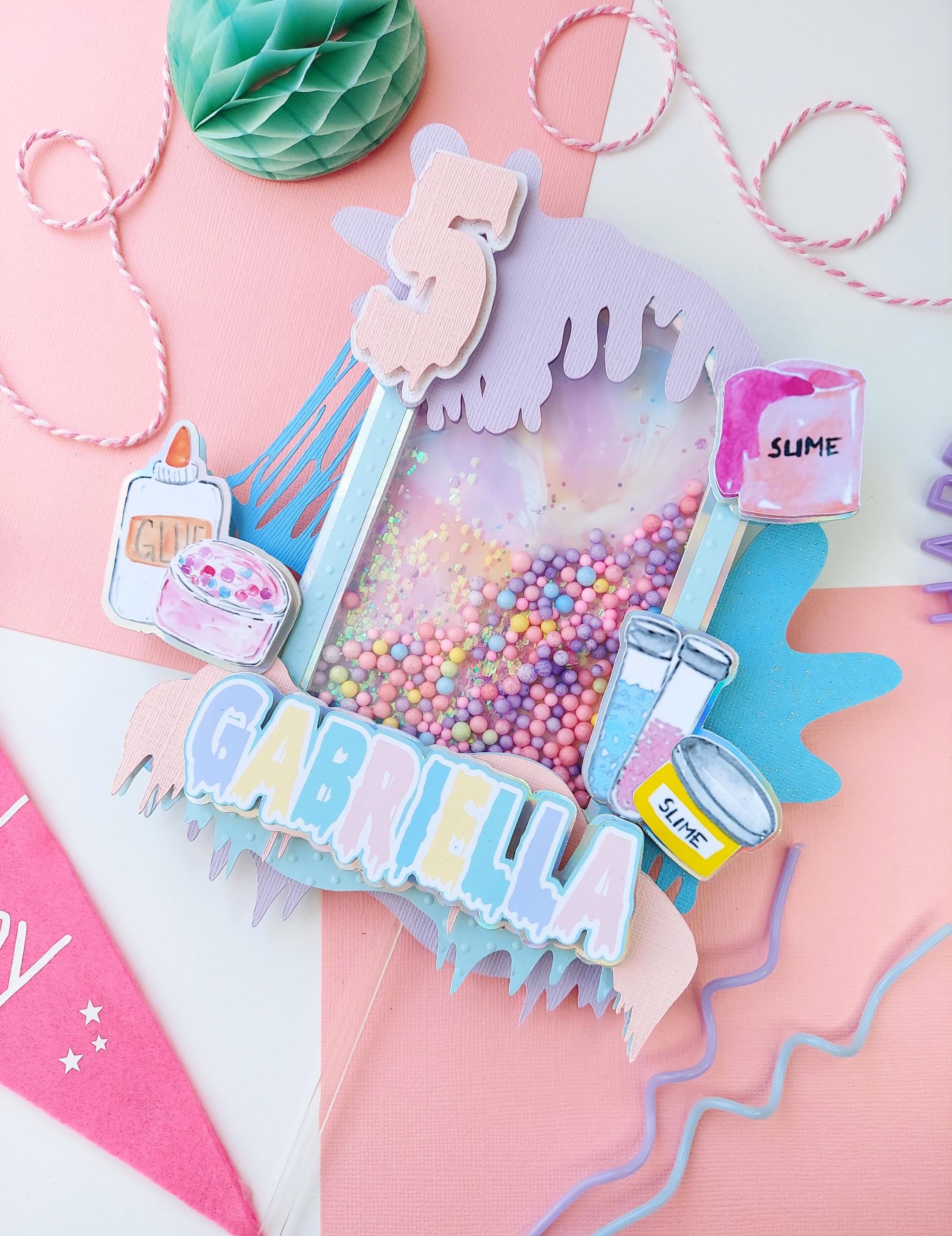 Topper Slime Slime Cake Topper, Slime Theme Cake Topper, Slime Birthday, Slime Cake ...