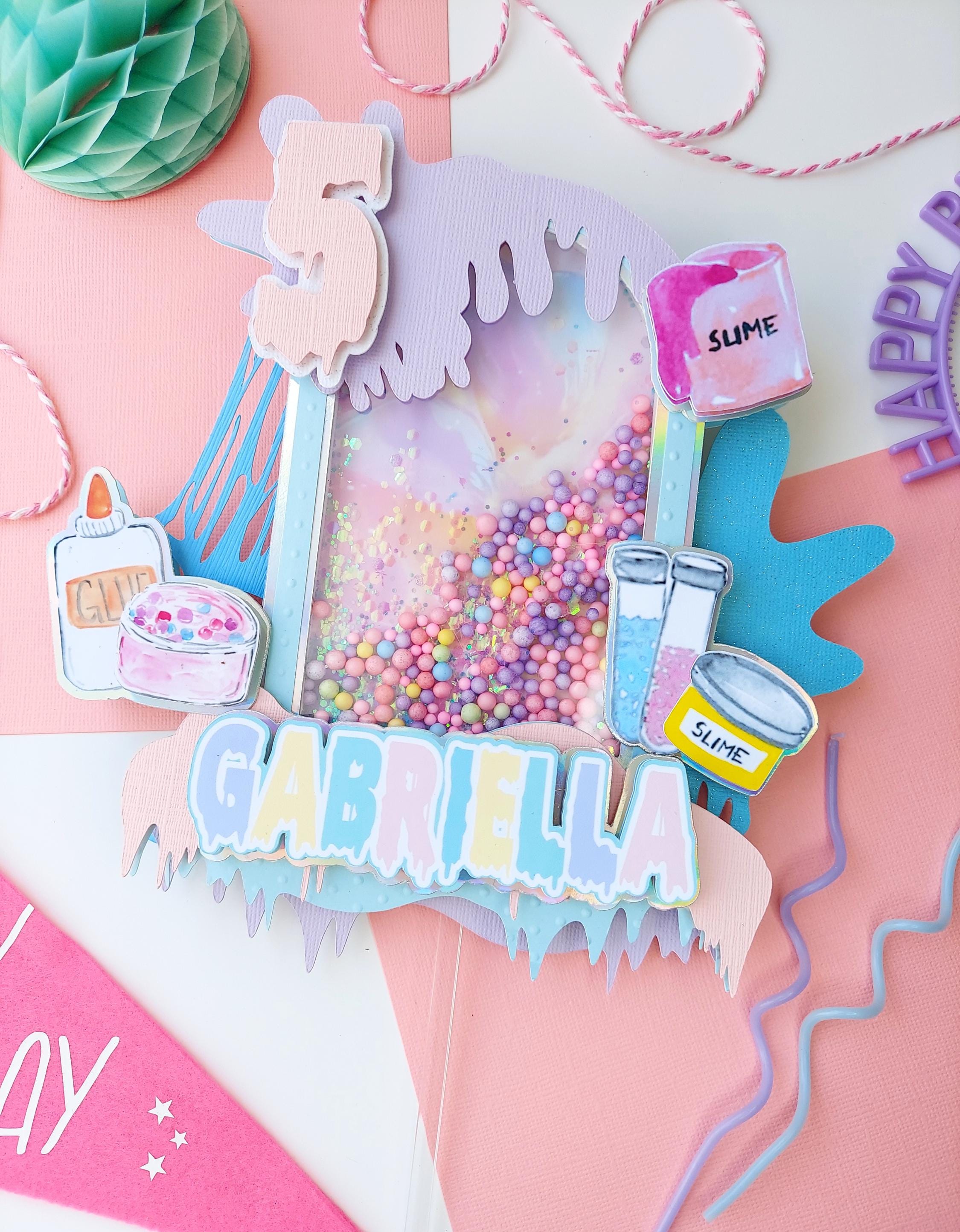 Topper Slime Slime Cake Topper, Slime Theme Cake Topper, Slime Birthday, Slime Cake ...