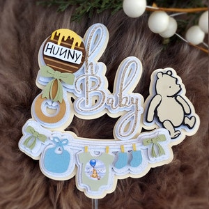 Oh Baby Pooh Cake Topper, Winnie the Pooh Baby Shower Cake Topper, Oh Baby Pooh Inspired Cake Topper