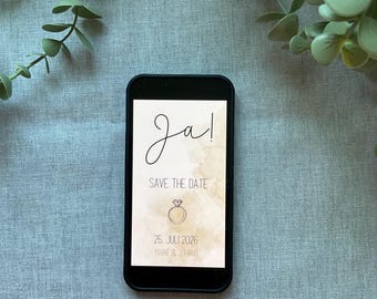 Convite de casamento "Reserve a Data" – Modelo editável no Canva | Moderno e elegante | Download instantâneo | Faça você mesmo
