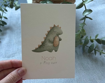 Zur Geburt - Dino - Personalisiert