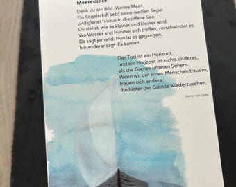 Trauerkarte Meeresblick - Klappkarte