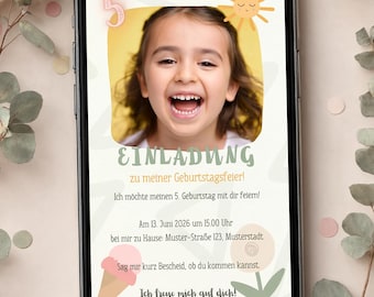 Convite para festa de aniversário infantil | Modelo personalizável do Canva | Digital ou para impressão