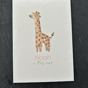 Zur Geburt - Giraffe - Personalisiert