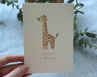 Zur Geburt - Giraffe - Personalisiert