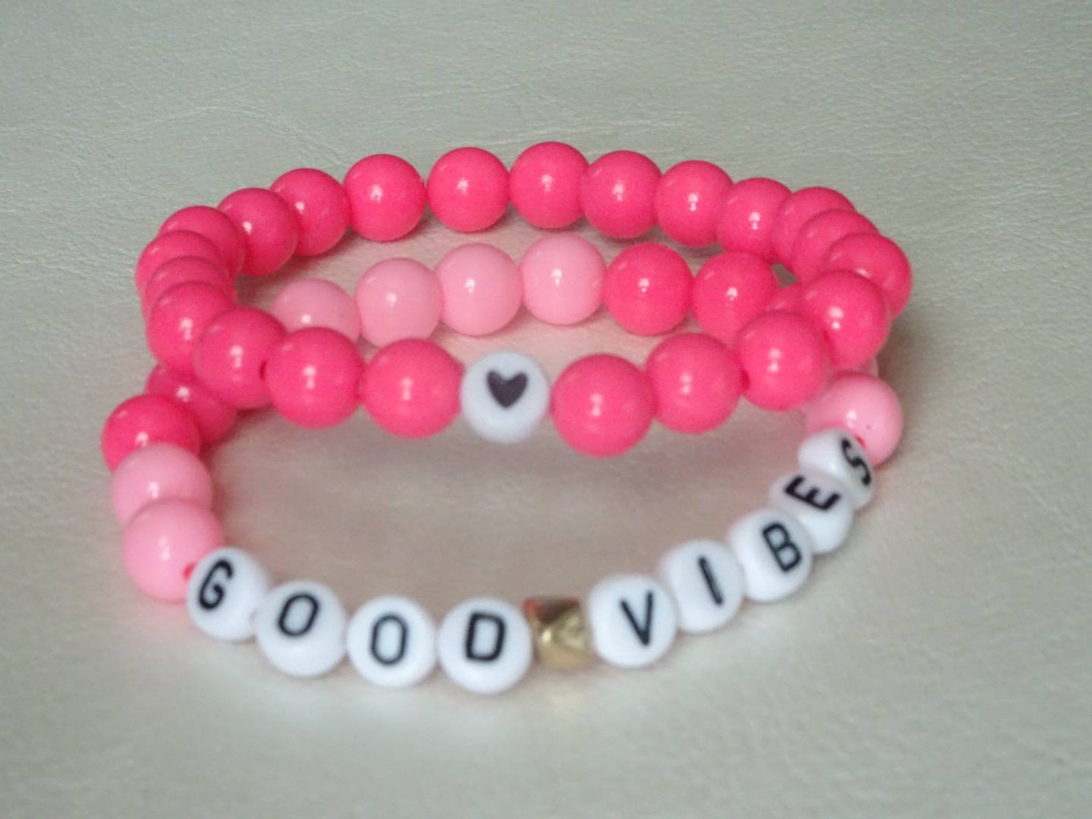 Bracelet de mot perlé personnalisé de filles ensemble de 3 Etsy