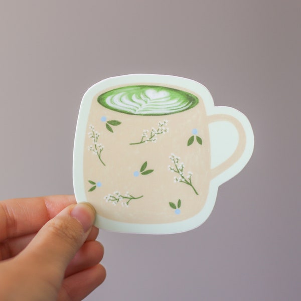 Matcha Latte Vinyl Sticker