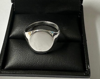 Mens Oval Sterling Silver Signet Ring