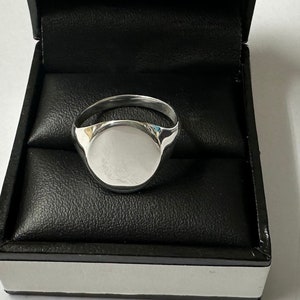 Mens Oval Sterling Silver Signet Ring