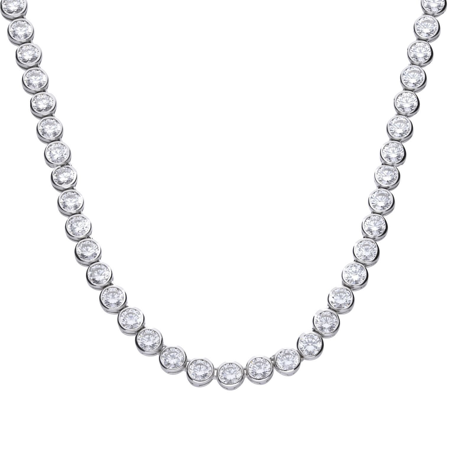 Women's Sterling Silver Tennis Necklace Etsy UK