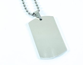 Men's Stainless Steel Dog Tag Pendant