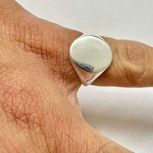 Mens Oval Sterling Silver Signet Ring image 5