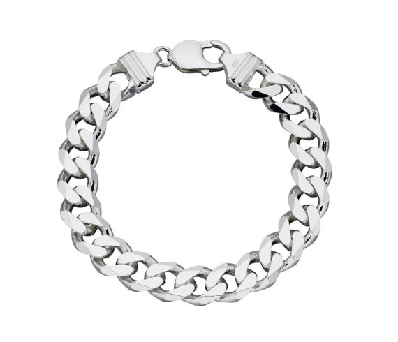 I'M OK for RHC Silver Curb Bracelet（L） Men's Curb Link Sterling Silver Bracelet (6.60mm Width) - Etsy