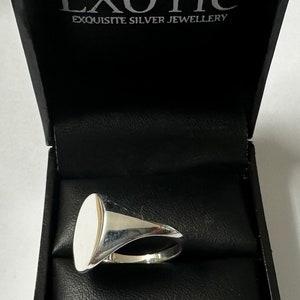 Mens Oval Sterling Silver Signet Ring image 3