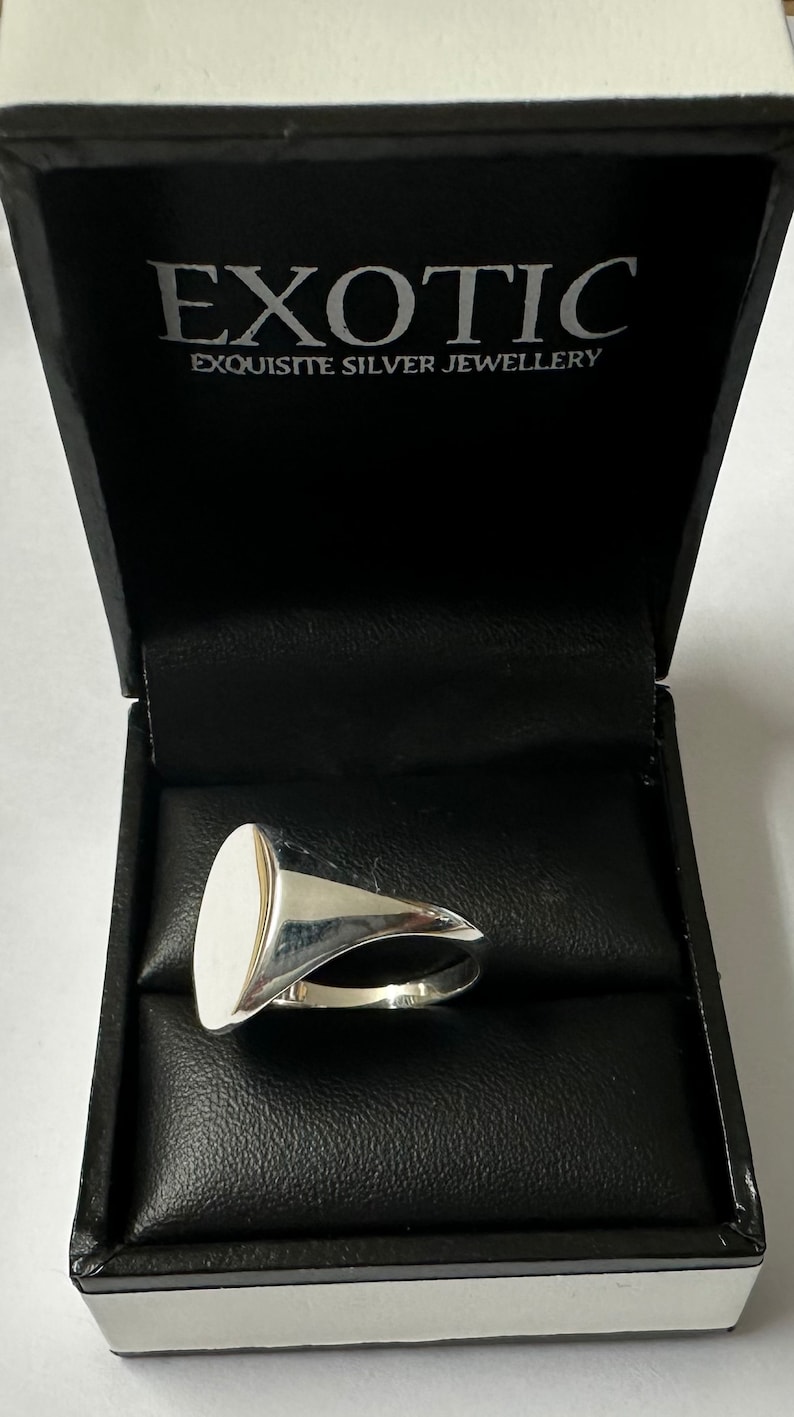 Mens Oval Sterling Silver Signet Ring image 3