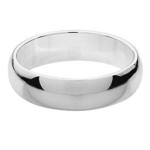 Mens 5mm Silver Wedding Band Ring
